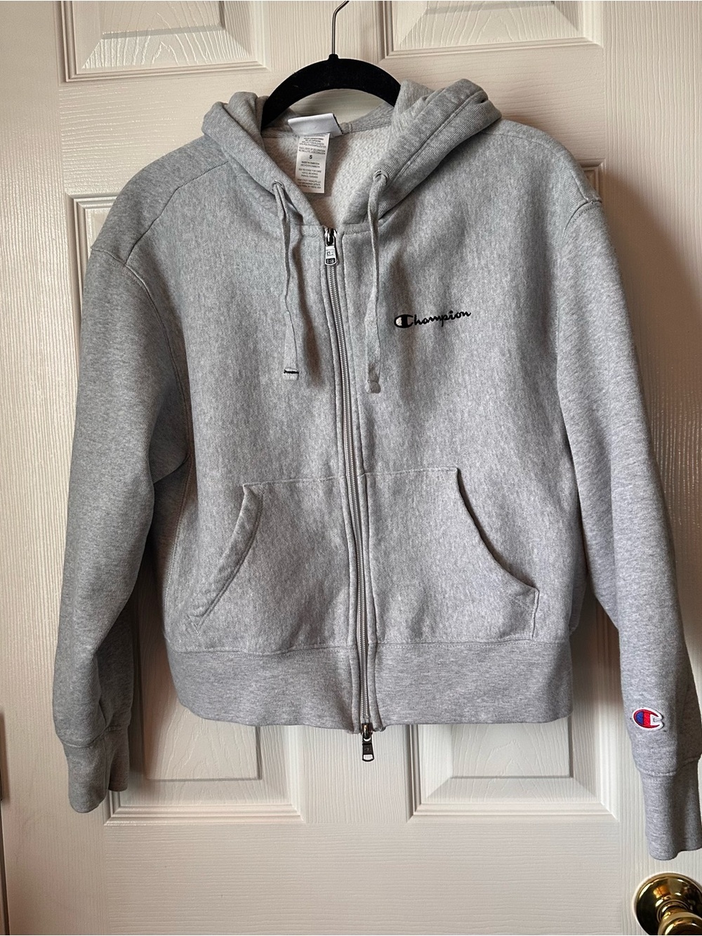 Champion Grey Authentic Full Zip Hoodie 
Size small